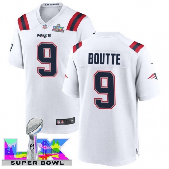 New England Patriots #9 Kayshon Boutte White 2025 2026 Super Bowl LX F U S E Stitched NFL Jersey New England Patriots #9 Kayshon Boutte White 2025 2026 Super Bowl LX F U S E Stitched NFL Jersey