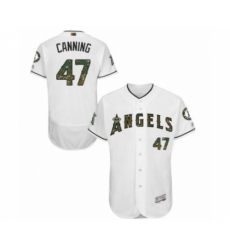 Men's Los Angeles Angels of Anaheim #47 Griffin Canning Authentic White 2016 Memorial Day Fashion Flex Base Baseball Player Jersey Men's Los Angeles Angels of Anaheim #47 Griffin Canning Authentic White 2016 Memorial Day Fashion Flex Base Baseball Player Jersey