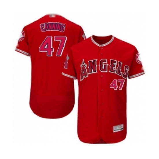 Men's Los Angeles Angels of Anaheim #47 Griffin Canning Red Alternate Flex Base Authentic Collection Baseball Player Jersey Men's Los Angeles Angels of Anaheim #47 Griffin Canning Red Alternate Flex Base Authentic Collection Baseball Player Jersey