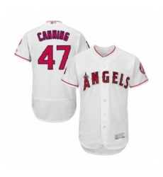 Men's Los Angeles Angels of Anaheim #47 Griffin Canning White Home Flex Base Authentic Collection Baseball Player Jersey Men's Los Angeles Angels of Anaheim #47 Griffin Canning White Home Flex Base Authentic Collection Baseball Player Jersey