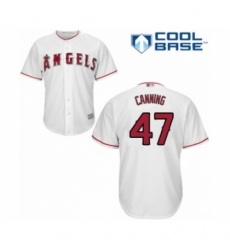Youth Los Angeles Angels of Anaheim #47 Griffin Canning Authentic White Home Cool Base Baseball Player Jersey Youth Los Angeles Angels of Anaheim #47 Griffin Canning Authentic White Home Cool Base Baseball Player Jersey