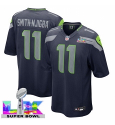 Seattle Seahawks #11 Jaxon Smith-Njigba Blue 2025 2026 Super Bowl LX F U S E Stitched NFL Jersey