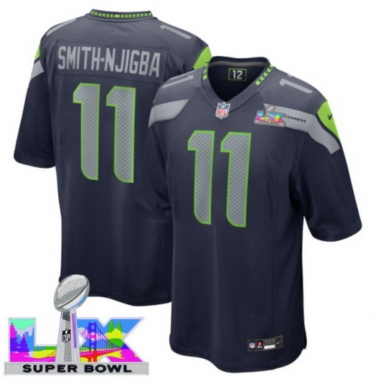 Seattle Seahawks #11 Jaxon Smith-Njigba Blue 2025 2026 Super Bowl LX F U S E Stitched NFL Jersey Seattle Seahawks #11 Jaxon Smith-Njigba Blue 2025 2026 Super Bowl LX F U S E Stitched NFL Jersey