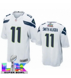 Seattle Seahawks #11 Jaxon Smith-Njigba White 2025 2026 Super Bowl LX F U S E Stitched NFL Jersey Seattle Seahawks #11 Jaxon Smith-Njigba White 2025 2026 Super Bowl LX F U S E Stitched NFL Jersey
