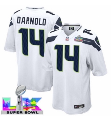 Seattle Seahawks #14 Sam Darnold White 2025 2026 Super Bowl LX F U S E Stitched NFL Jersey