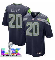 Seattle Seahawks #20 Julian Love Blue 2025 2026 Super Bowl LX F U S E Stitched NFL Jersey
