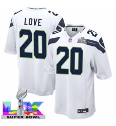 Seattle Seahawks #20 Julian Love White 2025 2026 Super Bowl LX F U S E Stitched NFL Jersey