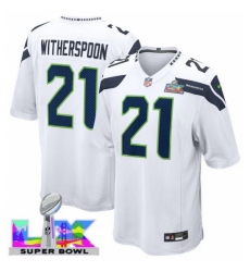 Seattle Seahawks #21 Devon Witherspoon White 2025 2026 Super Bowl LX F U S E Stitched NFL Jersey