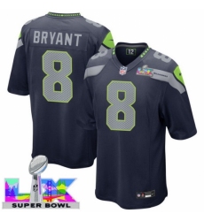 Seattle Seahawks #8 Coby Bryant Blue 2025 2026 Super Bowl LX F U S E Stitched NFL Jersey