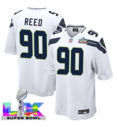 Seattle Seahawks #90 Jarran Reed White 2025 2026 Super Bowl LX F U S E Stitched NFL Jersey