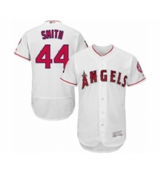 Men's Los Angeles Angels of Anaheim #44 Kevan Smith White Home Flex Base Authentic Collection Baseball Player Jersey