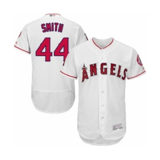 Men's Los Angeles Angels of Anaheim #44 Kevan Smith White Home Flex Base Authentic Collection Baseball Player Jersey Men's Los Angeles Angels of Anaheim #44 Kevan Smith White Home Flex Base Authentic Collection Baseball Player Jersey