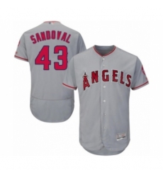 Men's Los Angeles Angels of Anaheim #43 Patrick Sandoval Grey Road Flex Base Authentic Collection Baseball Player Jersey Men's Los Angeles Angels of Anaheim #43 Patrick Sandoval Grey Road Flex Base Authentic Collection Baseball Player Jersey