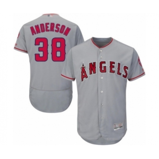 Men's Los Angeles Angels of Anaheim #38 Justin Anderson Grey Road Flex Base Authentic Collection Baseball Player Jersey Men's Los Angeles Angels of Anaheim #38 Justin Anderson Grey Road Flex Base Authentic Collection Baseball Player Jersey