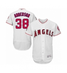 Men's Los Angeles Angels of Anaheim #38 Justin Anderson White Home Flex Base Authentic Collection Baseball Player Jersey Men's Los Angeles Angels of Anaheim #38 Justin Anderson White Home Flex Base Authentic Collection Baseball Player Jersey
