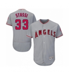 Men's Los Angeles Angels of Anaheim #33 Max Stassi Grey Road Flex Base Authentic Collection Baseball Player Jersey Men's Los Angeles Angels of Anaheim #33 Max Stassi Grey Road Flex Base Authentic Collection Baseball Player Jersey