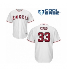 Youth Los Angeles Angels of Anaheim #33 Max Stassi Authentic White Home Cool Base Baseball Player Jersey Youth Los Angeles Angels of Anaheim #33 Max Stassi Authentic White Home Cool Base Baseball Player Jersey
