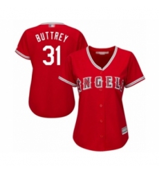 Women's Los Angeles Angels of Anaheim #31 Ty Buttrey Authentic Red Alternate Cool Base Baseball Player Jersey