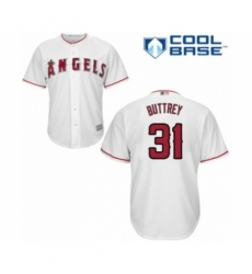 Youth Los Angeles Angels of Anaheim #31 Ty Buttrey Authentic White Home Cool Base Baseball Player Jersey