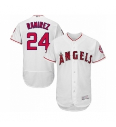 Men's Los Angeles Angels of Anaheim #24 Noe Ramirez White Home Flex Base Authentic Collection Baseball Player Jersey
