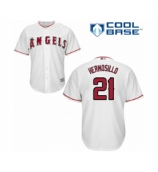 Youth Los Angeles Angels of Anaheim #21 Michael Hermosillo Authentic White Home Cool Base Baseball Player Jersey Youth Los Angeles Angels of Anaheim #21 Michael Hermosillo Authentic White Home Cool Base Baseball Player Jersey