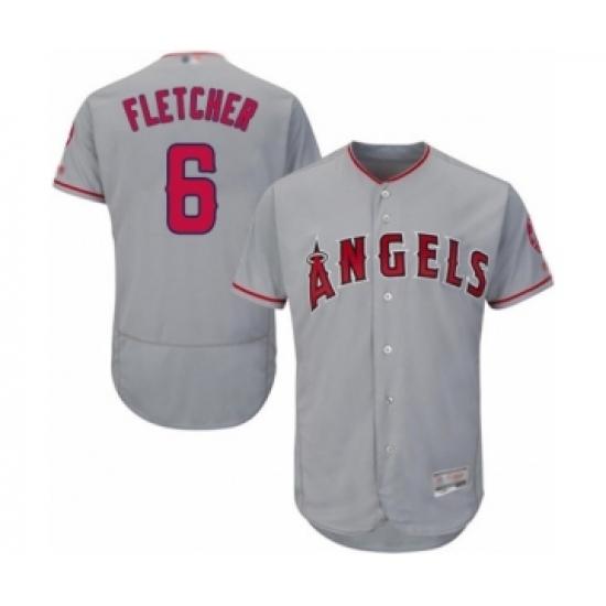 Men's Los Angeles Angels of Anaheim #6 David Fletcher Grey Road Flex Base Authentic Collection Baseball Player Jersey Men's Los Angeles Angels of Anaheim #6 David Fletcher Grey Road Flex Base Authentic Collection Baseball Player Jersey