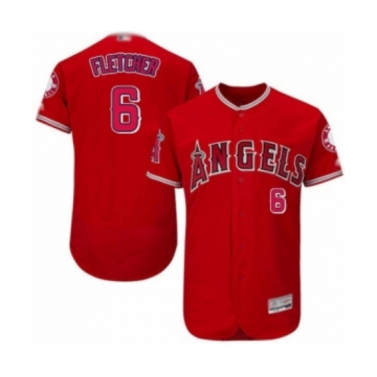 Men's Los Angeles Angels of Anaheim #6 David Fletcher Red Alternate Flex Base Authentic Collection Baseball Player Jersey Men's Los Angeles Angels of Anaheim #6 David Fletcher Red Alternate Flex Base Authentic Collection Baseball Player Jersey