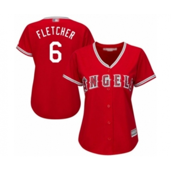 Women's Los Angeles Angels of Anaheim #6 David Fletcher Authentic Red Alternate Cool Base Baseball Player Jersey Women's Los Angeles Angels of Anaheim #6 David Fletcher Authentic Red Alternate Cool Base Baseball Player Jersey