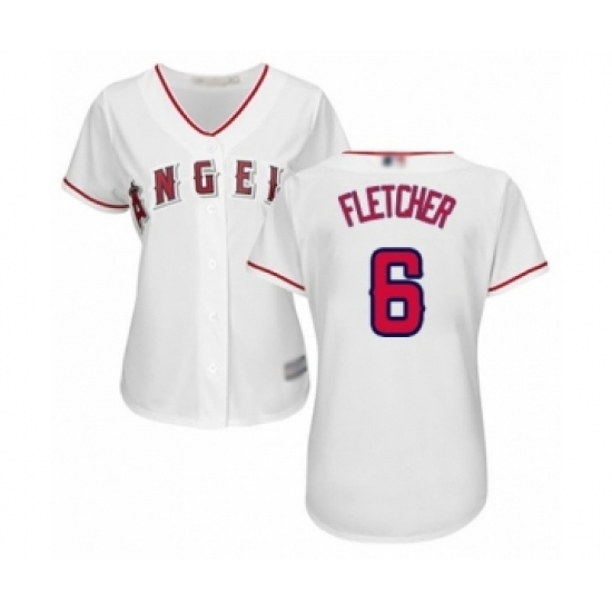 Women's Los Angeles Angels of Anaheim #6 David Fletcher Authentic White Home Cool Base Baseball Player Jersey Women's Los Angeles Angels of Anaheim #6 David Fletcher Authentic White Home Cool Base Baseball Player Jersey