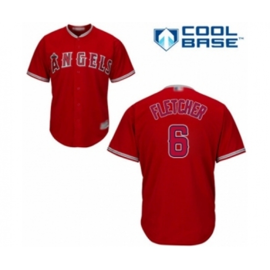 Youth Los Angeles Angels of Anaheim #6 David Fletcher Authentic Red Alternate Cool Base Baseball Player Jersey Youth Los Angeles Angels of Anaheim #6 David Fletcher Authentic Red Alternate Cool Base Baseball Player Jersey