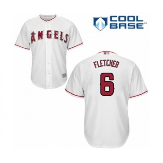 Youth Los Angeles Angels of Anaheim #6 David Fletcher Authentic White Home Cool Base Baseball Player Jersey Youth Los Angeles Angels of Anaheim #6 David Fletcher Authentic White Home Cool Base Baseball Player Jersey