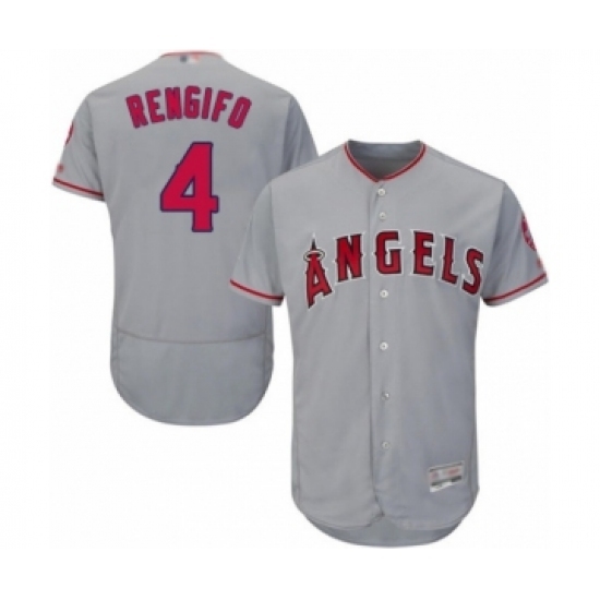Men's Los Angeles Angels of Anaheim #4 Luis Rengifo Grey Road Flex Base Authentic Collection Baseball Player Jersey Men's Los Angeles Angels of Anaheim #4 Luis Rengifo Grey Road Flex Base Authentic Collection Baseball Player Jersey
