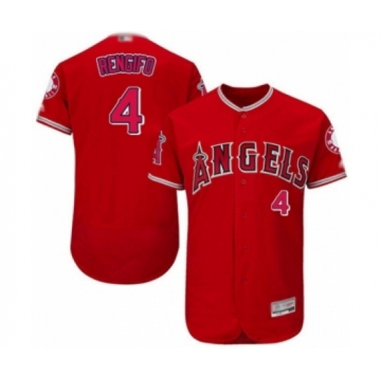 Men's Los Angeles Angels of Anaheim #4 Luis Rengifo Red Alternate Flex Base Authentic Collection Baseball Player Jersey Men's Los Angeles Angels of Anaheim #4 Luis Rengifo Red Alternate Flex Base Authentic Collection Baseball Player Jersey
