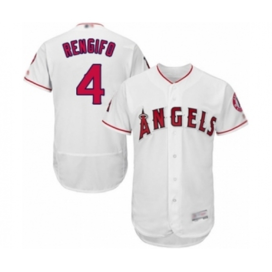 Men's Los Angeles Angels of Anaheim #4 Luis Rengifo White Home Flex Base Authentic Collection Baseball Player Jersey Men's Los Angeles Angels of Anaheim #4 Luis Rengifo White Home Flex Base Authentic Collection Baseball Player Jersey