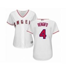 Women's Los Angeles Angels of Anaheim #4 Luis Rengifo Authentic White Home Cool Base Baseball Player Jersey Women's Los Angeles Angels of Anaheim #4 Luis Rengifo Authentic White Home Cool Base Baseball Player Jersey