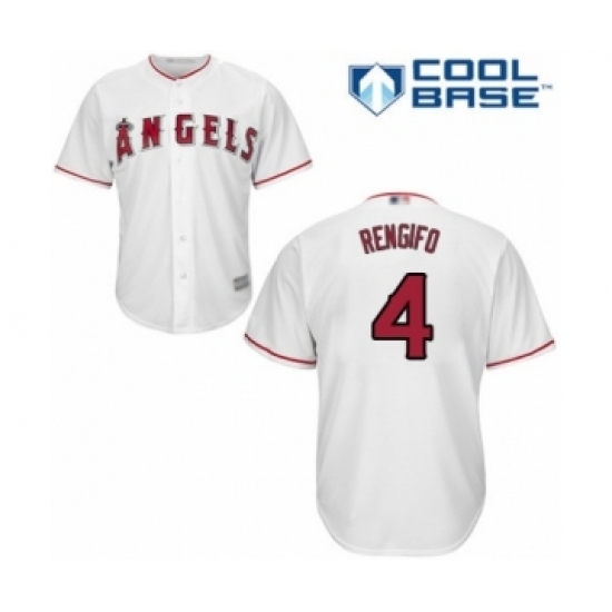 Youth Los Angeles Angels of Anaheim #4 Luis Rengifo Authentic White Home Cool Base Baseball Player Jersey Youth Los Angeles Angels of Anaheim #4 Luis Rengifo Authentic White Home Cool Base Baseball Player Jersey
