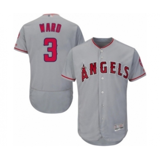 Men's Los Angeles Angels of Anaheim #3 Taylor Ward Grey Road Flex Base Authentic Collection Baseball Player Jersey Men's Los Angeles Angels of Anaheim #3 Taylor Ward Grey Road Flex Base Authentic Collection Baseball Player Jersey
