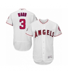 Men's Los Angeles Angels of Anaheim #3 Taylor Ward White Home Flex Base Authentic Collection Baseball Player Jersey Men's Los Angeles Angels of Anaheim #3 Taylor Ward White Home Flex Base Authentic Collection Baseball Player Jersey
