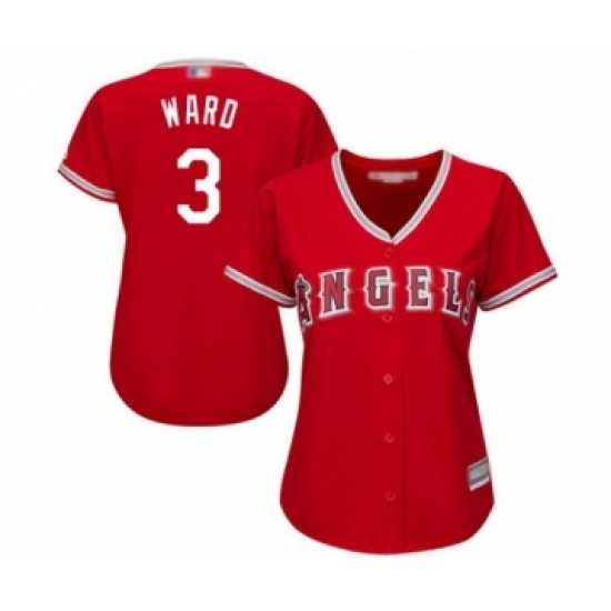 Women's Los Angeles Angels of Anaheim #3 Taylor Ward Authentic Red Alternate Cool Base Baseball Player Jersey Women's Los Angeles Angels of Anaheim #3 Taylor Ward Authentic Red Alternate Cool Base Baseball Player Jersey