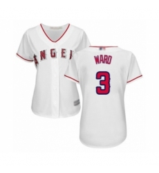 Women's Los Angeles Angels of Anaheim #3 Taylor Ward Authentic White Home Cool Base Baseball Player Jersey Women's Los Angeles Angels of Anaheim #3 Taylor Ward Authentic White Home Cool Base Baseball Player Jersey