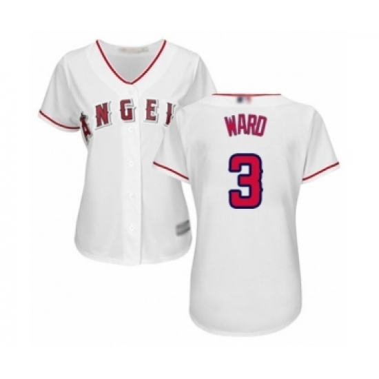 Women's Los Angeles Angels of Anaheim #3 Taylor Ward Authentic White Home Cool Base Baseball Player Jersey Women's Los Angeles Angels of Anaheim #3 Taylor Ward Authentic White Home Cool Base Baseball Player Jersey