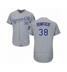 Men's Kansas City Royals #38 Jorge Bonifacio Grey Road Flex Base Authentic Collection Baseball Player Jersey Men's Kansas City Royals #38 Jorge Bonifacio Grey Road Flex Base Authentic Collection Baseball Player Jersey