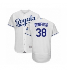 Men's Kansas City Royals #38 Jorge Bonifacio White Home Flex Base Authentic Baseball Player Jersey Men's Kansas City Royals #38 Jorge Bonifacio White Home Flex Base Authentic Baseball Player Jersey