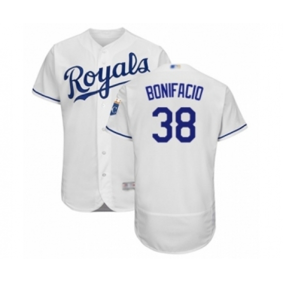 Men's Kansas City Royals #38 Jorge Bonifacio White Home Flex Base Authentic Baseball Player Jersey Men's Kansas City Royals #38 Jorge Bonifacio White Home Flex Base Authentic Baseball Player Jersey