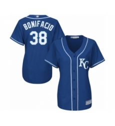 Women's Kansas City Royals #38 Jorge Bonifacio Authentic Blue Alternate 2 Cool Base Baseball Player Jersey Women's Kansas City Royals #38 Jorge Bonifacio Authentic Blue Alternate 2 Cool Base Baseball Player Jersey