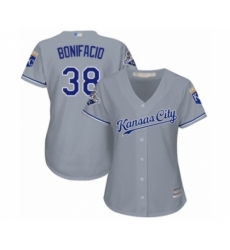 Women's Kansas City Royals #38 Jorge Bonifacio Authentic Grey Road Cool Base Baseball Player Jersey Women's Kansas City Royals #38 Jorge Bonifacio Authentic Grey Road Cool Base Baseball Player Jersey
