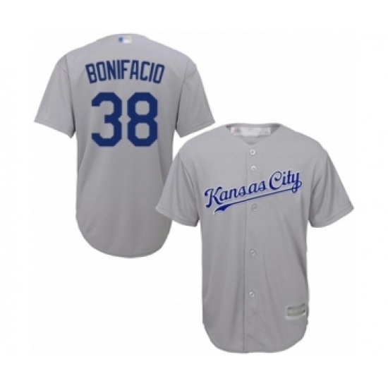 Youth Kansas City Royals #38 Jorge Bonifacio Authentic Grey Road Cool Base Baseball Player Jersey Youth Kansas City Royals #38 Jorge Bonifacio Authentic Grey Road Cool Base Baseball Player Jersey