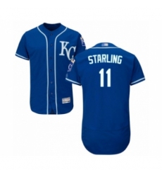 Men's Kansas City Royals #11 Bubba Starling Royal Blue Alternate Flex Base Authentic Collection Baseball Player Jersey