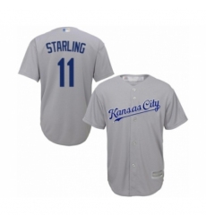 Youth Kansas City Royals #11 Bubba Starling Authentic Grey Road Cool Base Baseball Player Jersey