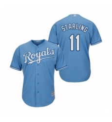 Youth Kansas City Royals #11 Bubba Starling Authentic Light Blue Alternate 1 Cool Base Baseball Player Jersey